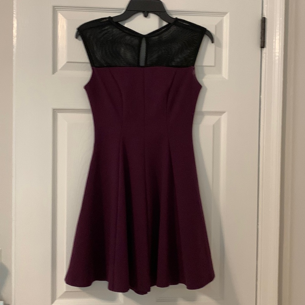 Juniors Aqua Purple & Black, Fit & Flare S-small dress
